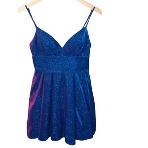 B. Darlin‎ Blue Sparkle Party Dress Sleeveless Size 9/10 NWT